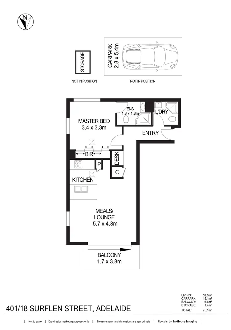 Floorplan of Homely apartment listing, 401/18 Surflen Street, Adelaide SA 5000