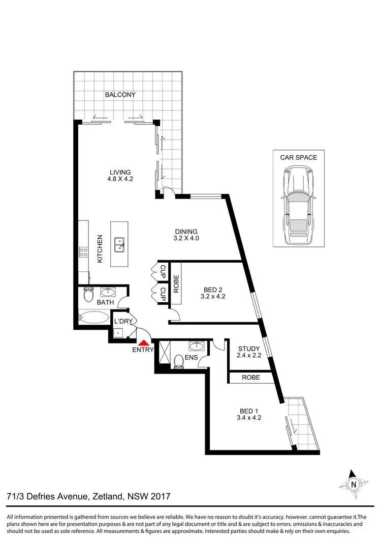 Floorplan of Homely apartment listing, 71/3 Defries Avenue, Zetland NSW 2017