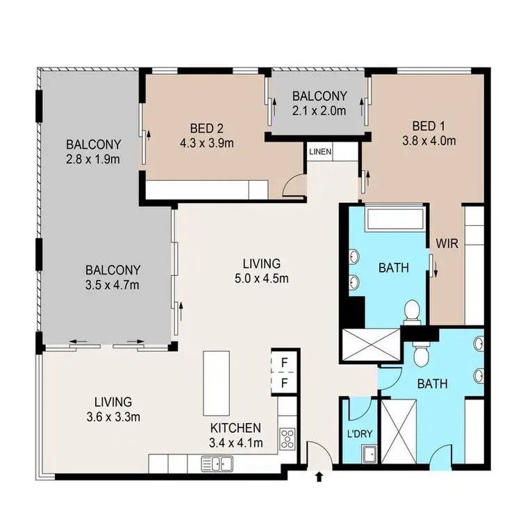 Floorplan of Homely apartment listing, 1403/102 Esplanade, Darwin City NT 800