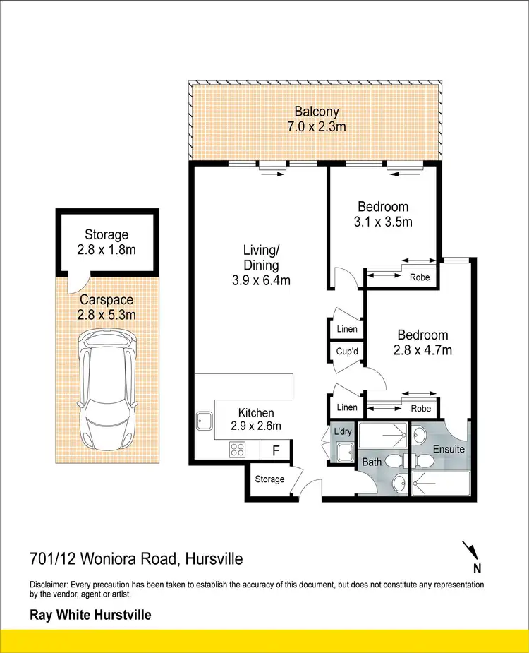 Floorplan of Homely apartment listing, 701/12 Woniora Road, Hurstville NSW 2220