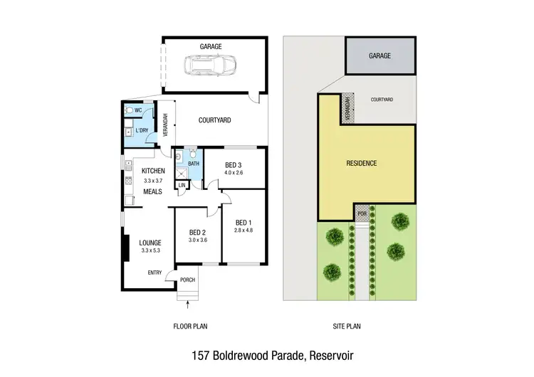 Floorplan of Homely unit listing, 157 Boldrewood Parade, Reservoir VIC 3073