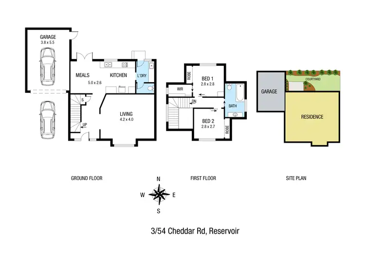 Floorplan of Homely townhouse listing, 3/54 Cheddar Road, Reservoir VIC 3073