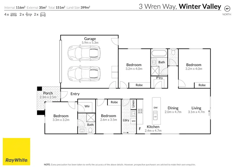Floorplan of Homely house listing, 3 Wren Way, Winter Valley VIC 3358