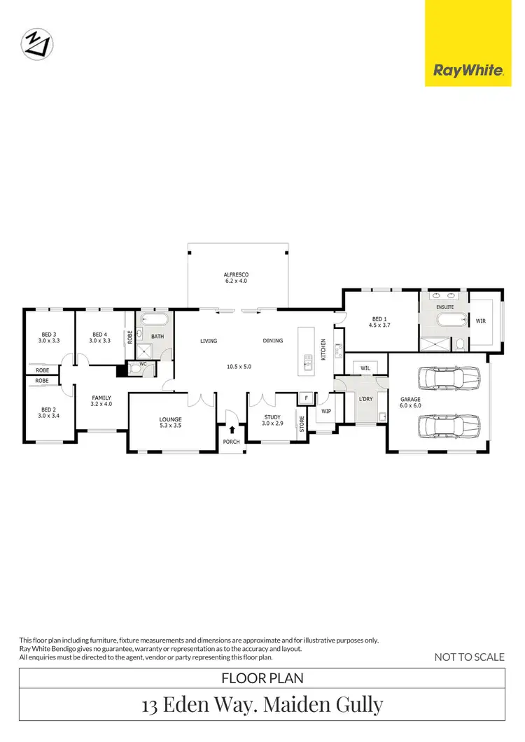 Floorplan of Homely house listing, 13 Eden Way, Maiden Gully VIC 3551