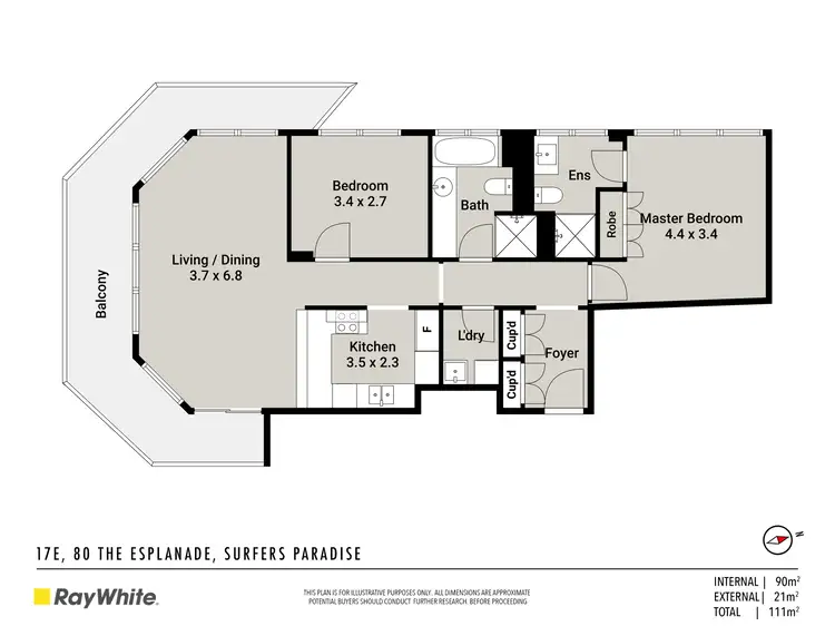 Floorplan of Homely apartment listing, 17E/80 The Esplanade, Surfers Paradise QLD 4217
