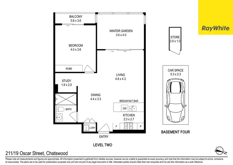 Floorplan of Homely unit listing, 211/19 Oscar Street, Chatswood NSW 2067