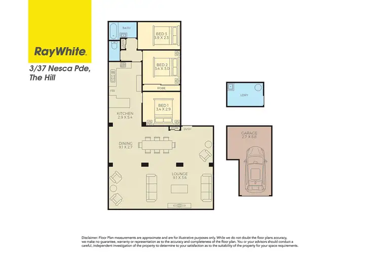 Floorplan of Homely unit listing, 3/37 Nesca Parade, The Hill NSW 2300
