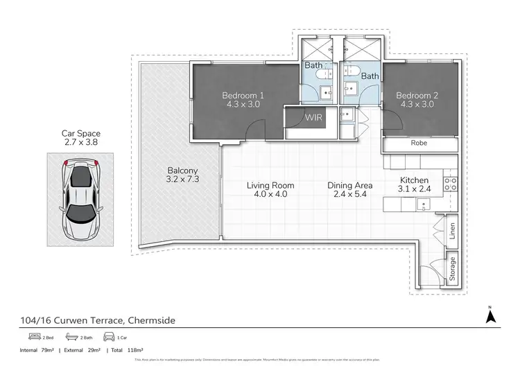 Floorplan of Homely apartment listing, 104/16 Curwen Terrace, Chermside QLD 4032