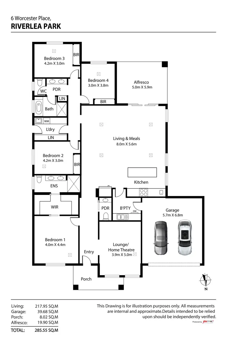 Floorplan of Homely house listing, 6 Worcester Place, Riverlea Park SA 5120