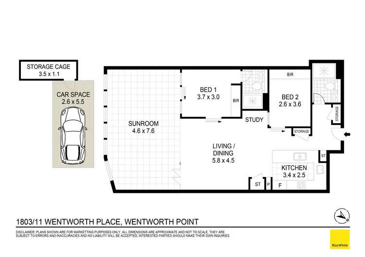 Floorplan of Homely apartment listing, 1803/11 Wentworth Place, Wentworth Point NSW 2127