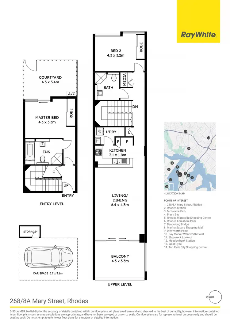 Floorplan of Homely apartment listing, 268/8A Mary Street, Rhodes NSW 2138
