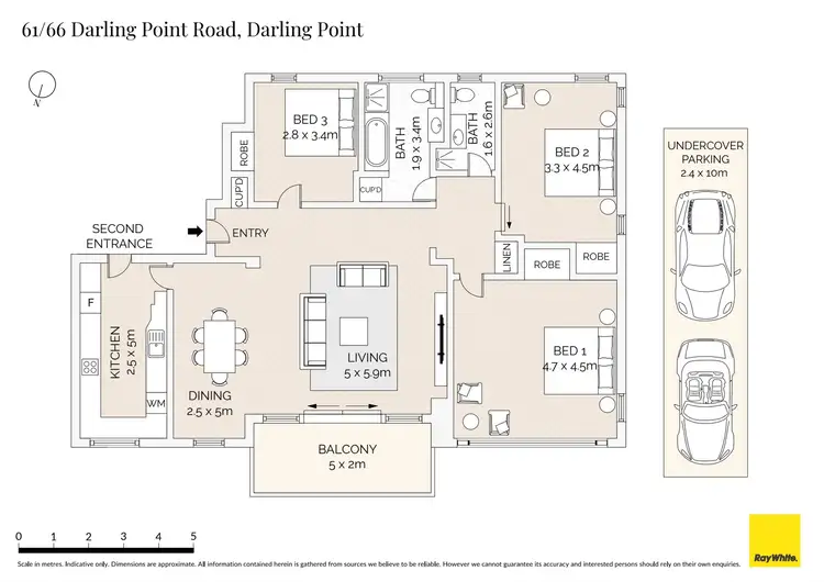 Floorplan of Homely apartment listing, 61/66 Darling Point Road, Darling Point NSW 2027