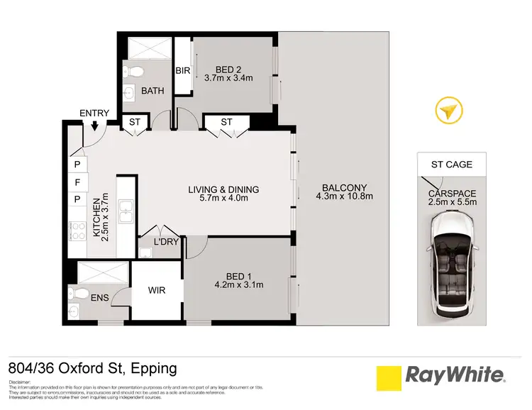 Floorplan of Homely apartment listing, 804/36 Oxford Street, Epping NSW 2121