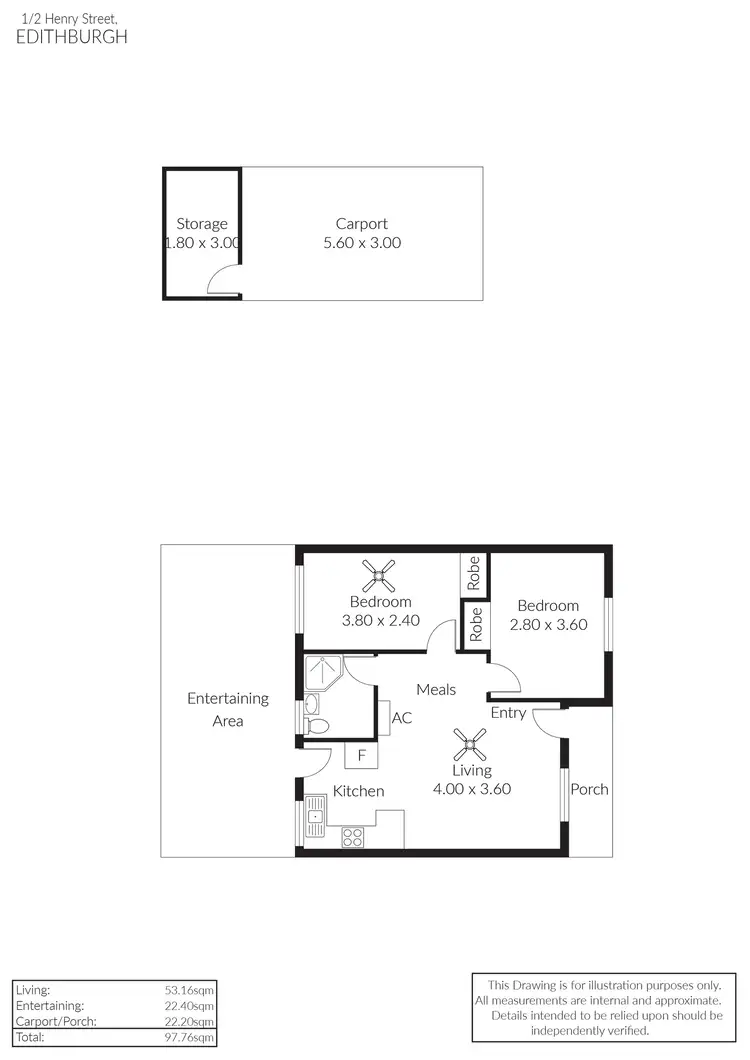 Floorplan of Homely unit listing, Unit 1/2 Henry Street, Edithburgh SA 5583