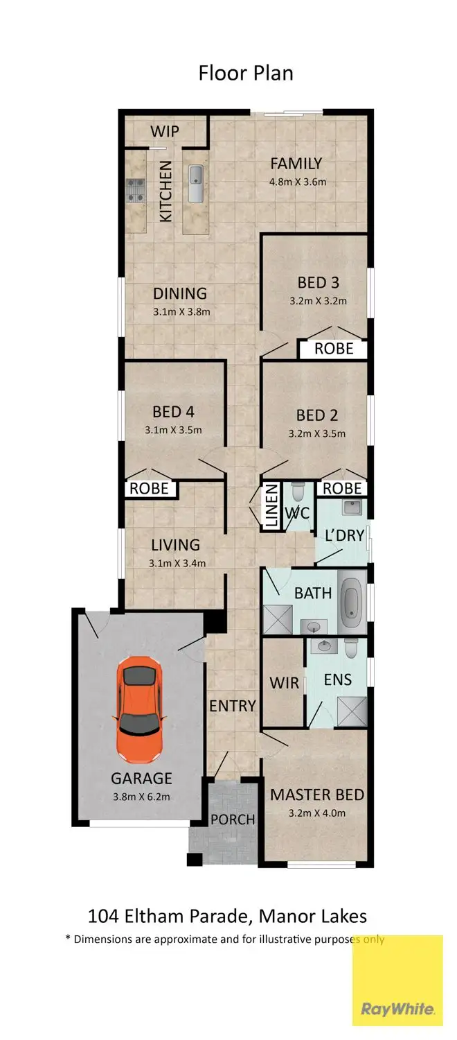 Floorplan of Homely house listing, 104 Eltham Parade, Manor Lakes VIC 3024