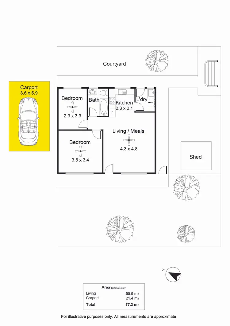 Floorplan of Homely unit listing, 4/8 Burden Street, Glenelg North SA 5045