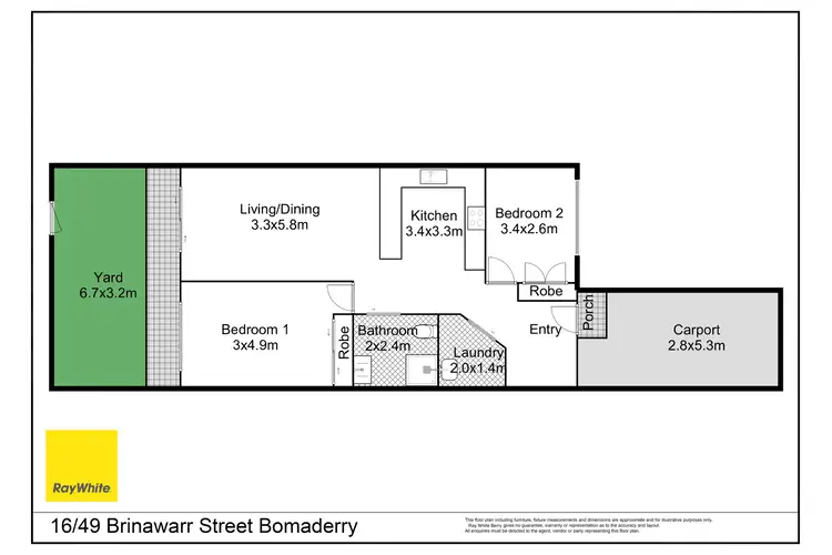 Floorplan of Homely unit listing, 16/49 Brinawarr Street, Bomaderry NSW 2541