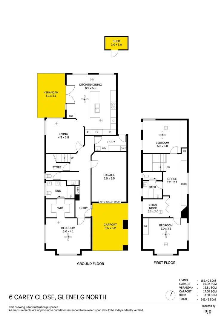 Floorplan of Homely house listing, 6 Carey Close, Glenelg North SA 5045