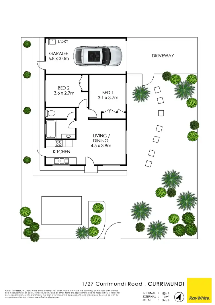 Floorplan of Homely semi-detached listing, Unit 1/27 Currimundi Road, Currimundi QLD 4551