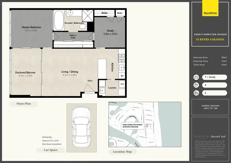 Floorplan of Homely apartment listing, 3208/9 Hamilton Avenue, Surfers Paradise QLD 4217