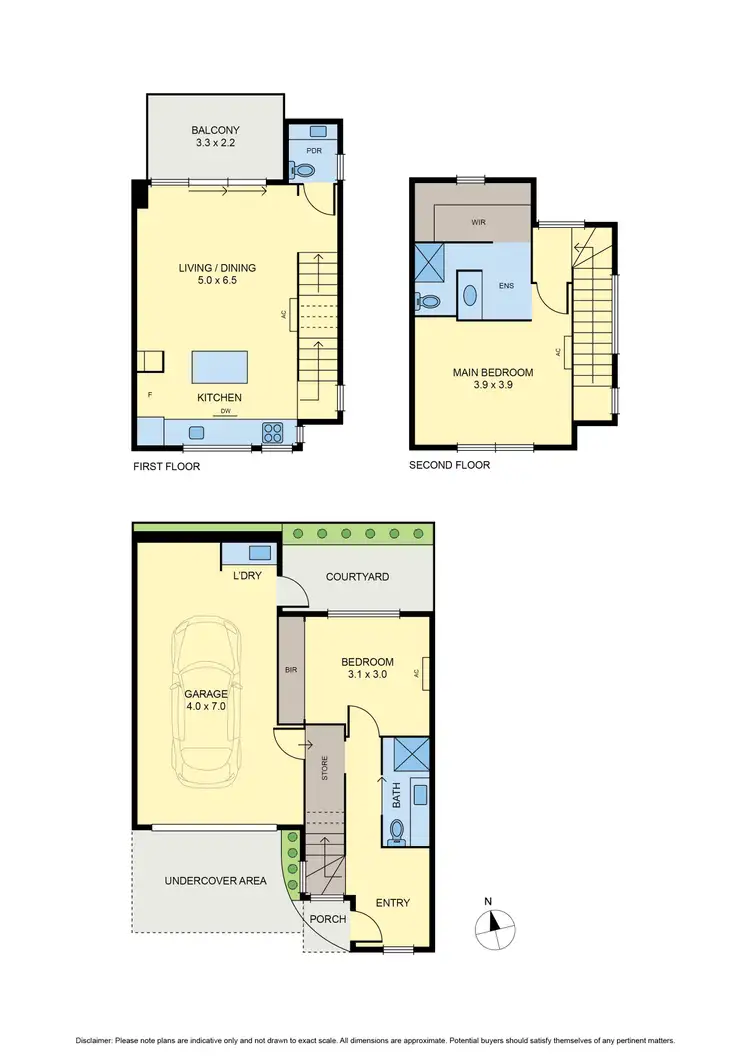 Floorplan of Homely townhouse listing, 3/6 Bent Street, Brunswick West VIC 3055