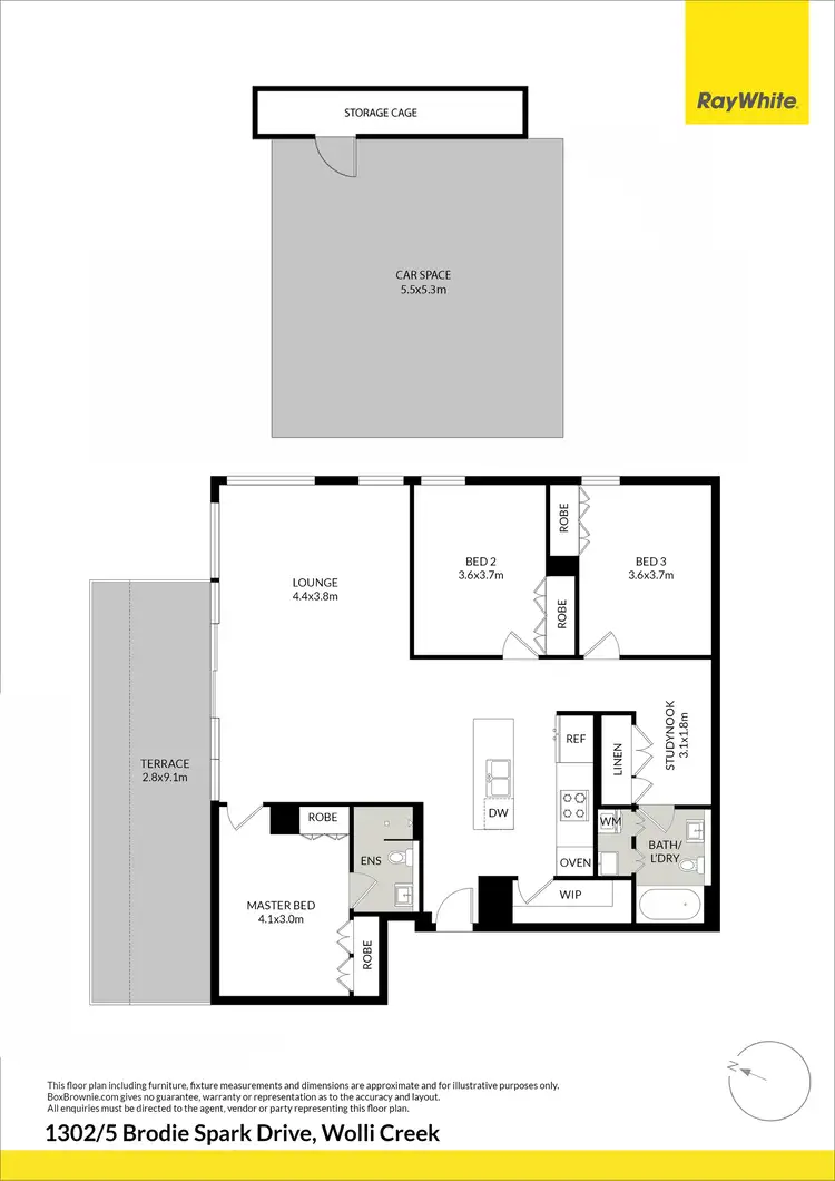 Floorplan of Homely apartment listing, 1302/5 Brodie Spark Drive, Wolli Creek NSW 2205