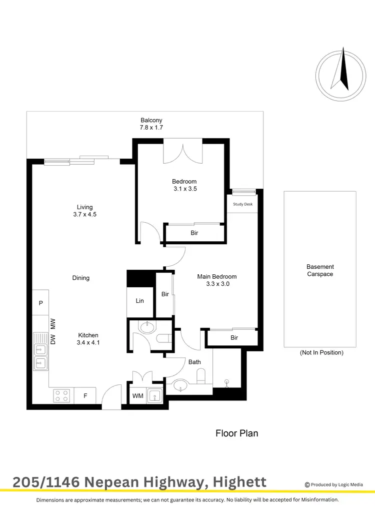 Floorplan of Homely apartment listing, 205/1146 Nepean Highway, Highett VIC 3190