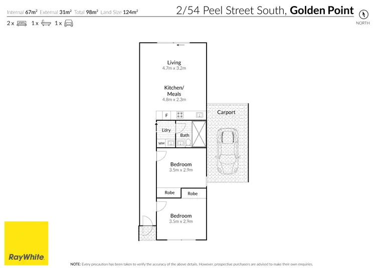 Floorplan of Homely house listing, 2/54 Peel Street South, Golden Point VIC 3350