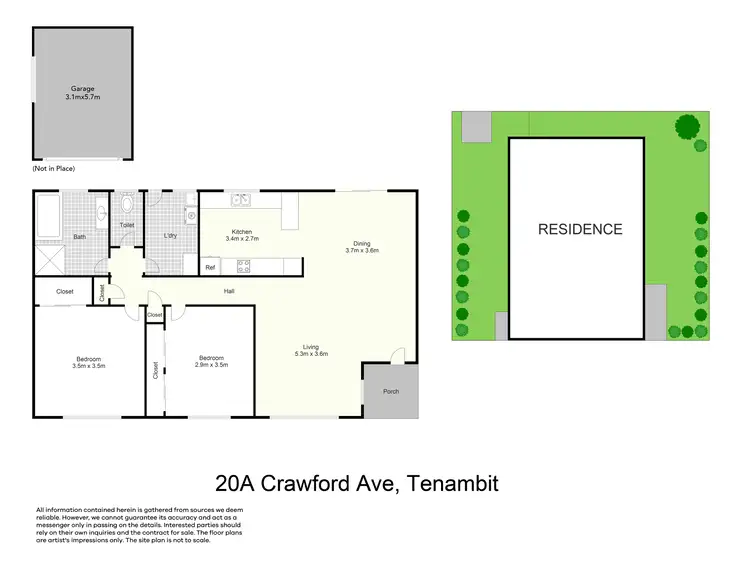 Floorplan of Homely semi-detached listing, 2/20 Crawford Avenue, Tenambit NSW 2323