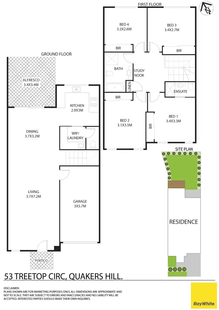 Floorplan of Homely townhouse listing, 53 Tree Top Circuit, Quakers Hill NSW 2763