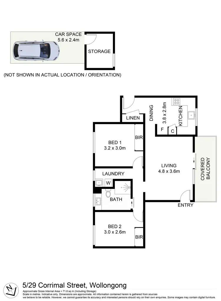 Floorplan of Homely unit listing, 5/29 Corrimal Street, Wollongong NSW 2500