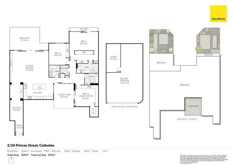 Floorplan of Homely apartment listing, 2/24 Princes Street, Cottesloe WA 6011