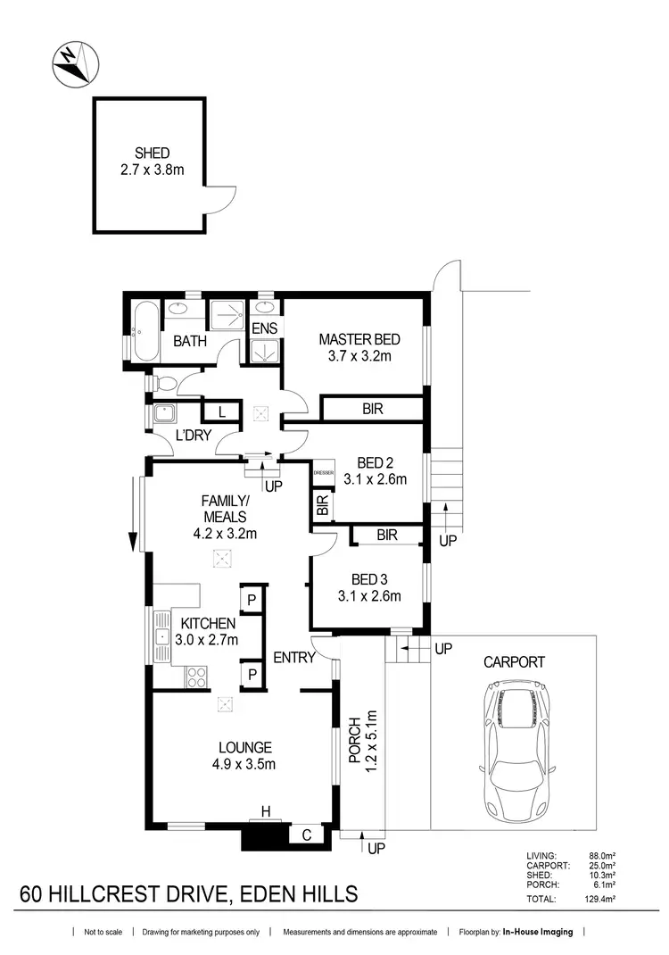 Floorplan of Homely house listing, 60 Hillcrest Drive, Eden Hills SA 5050