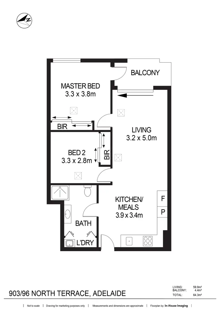 Floorplan of Homely apartment listing, 903/96 North Terrace, Adelaide SA 5000