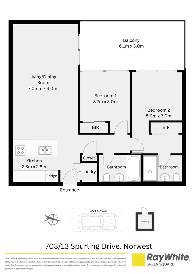 Floorplan of Homely apartment listing, 703/13 Spurway Drive, Norwest NSW 2153