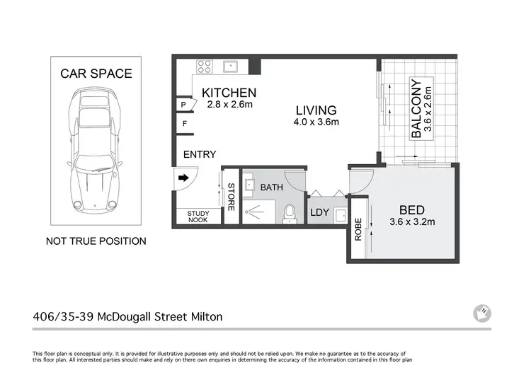 Floorplan of Homely apartment listing, 406/35-39 Mcdougall Street, Milton QLD 4064