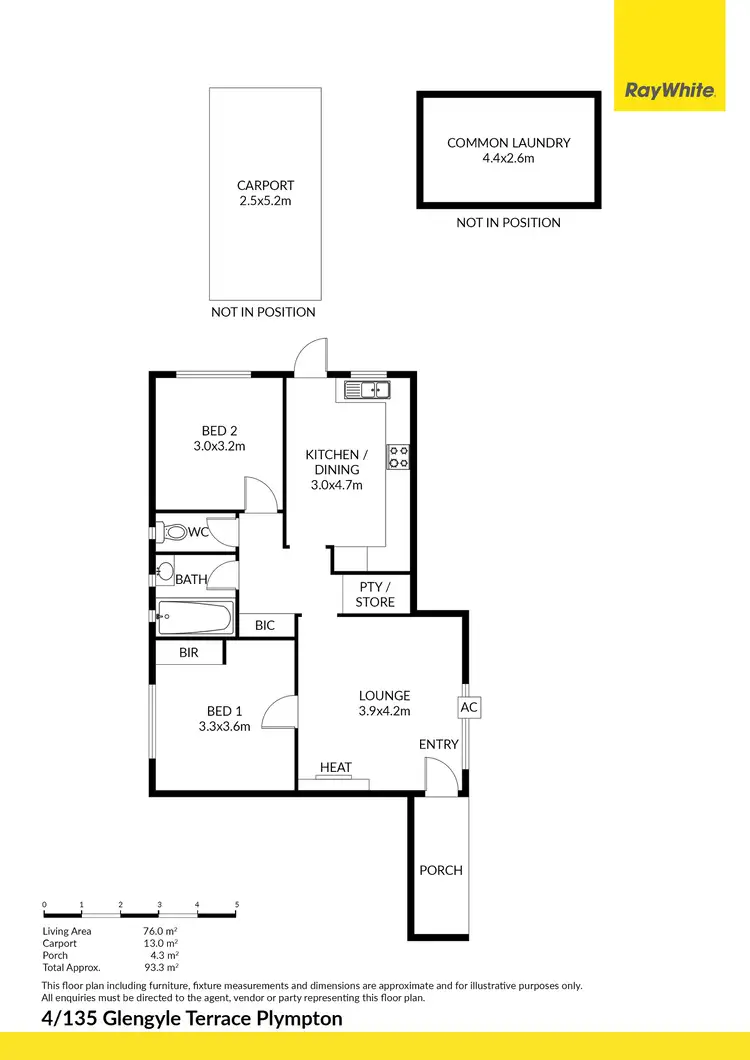 Floorplan of Homely unit listing, 4/135 Glengyle Terrace, Plympton SA 5038