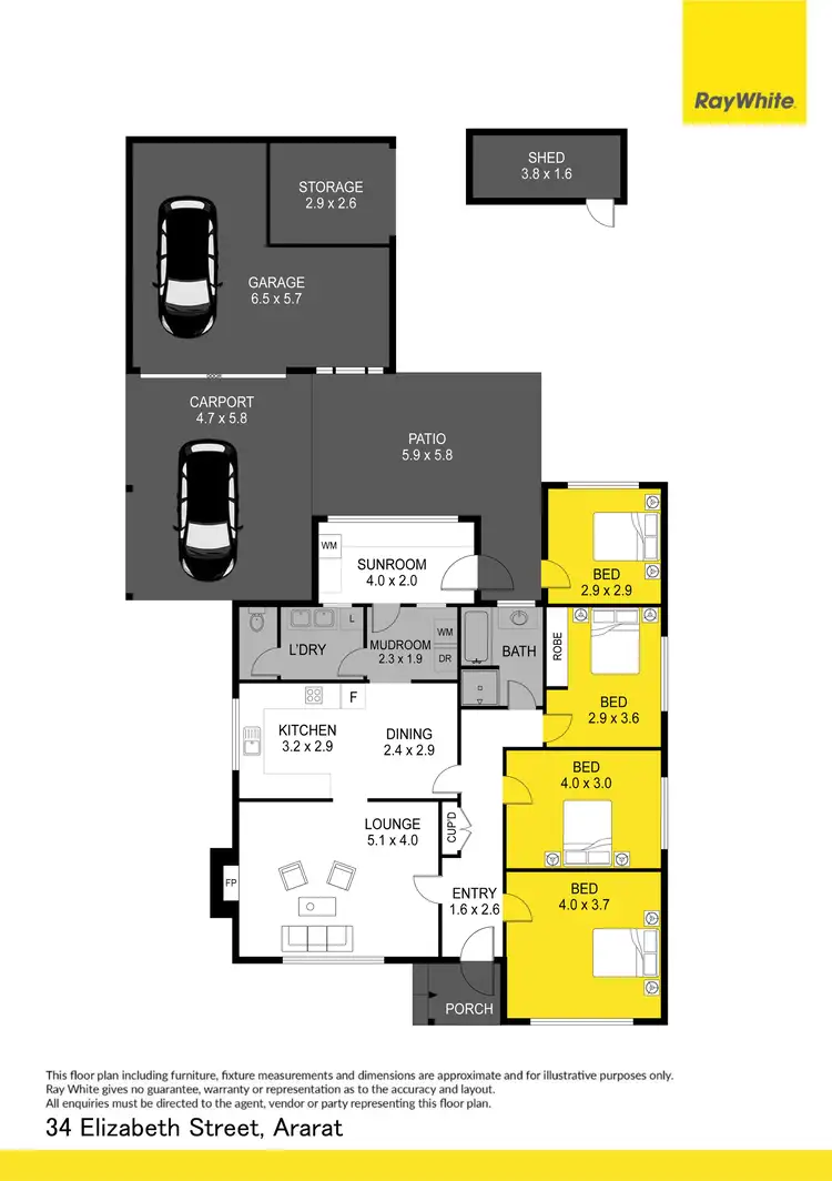 Floorplan of Homely house listing, 34 Elizabeth Street, Ararat VIC 3377