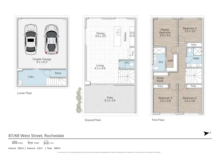 Floorplan of Homely townhouse listing, 87/68 West Street, Rochedale QLD 4123