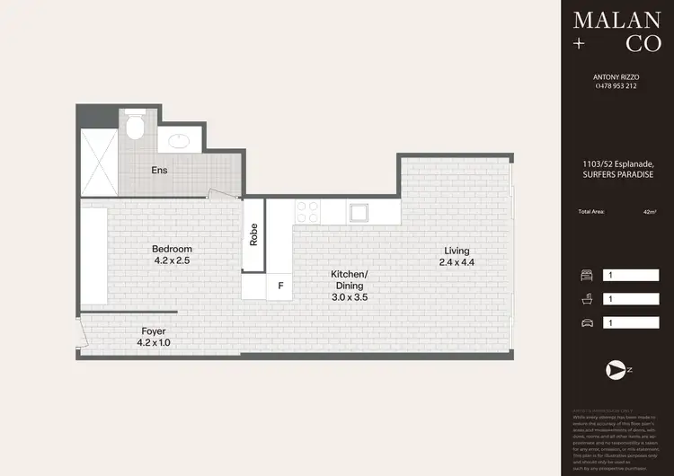 Floorplan of Homely apartment listing, 1103/44-52 The Esplanade, Surfers Paradise QLD 4217