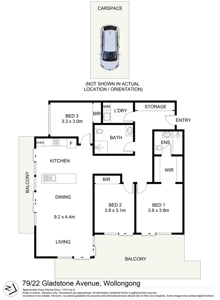 Floorplan of Homely apartment listing, 79/22 Gladstone Avenue, Wollongong NSW 2500