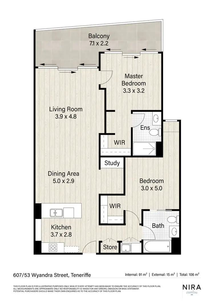 Floorplan of Homely apartment listing, 607/53 Wyandra Street, Teneriffe QLD 4005