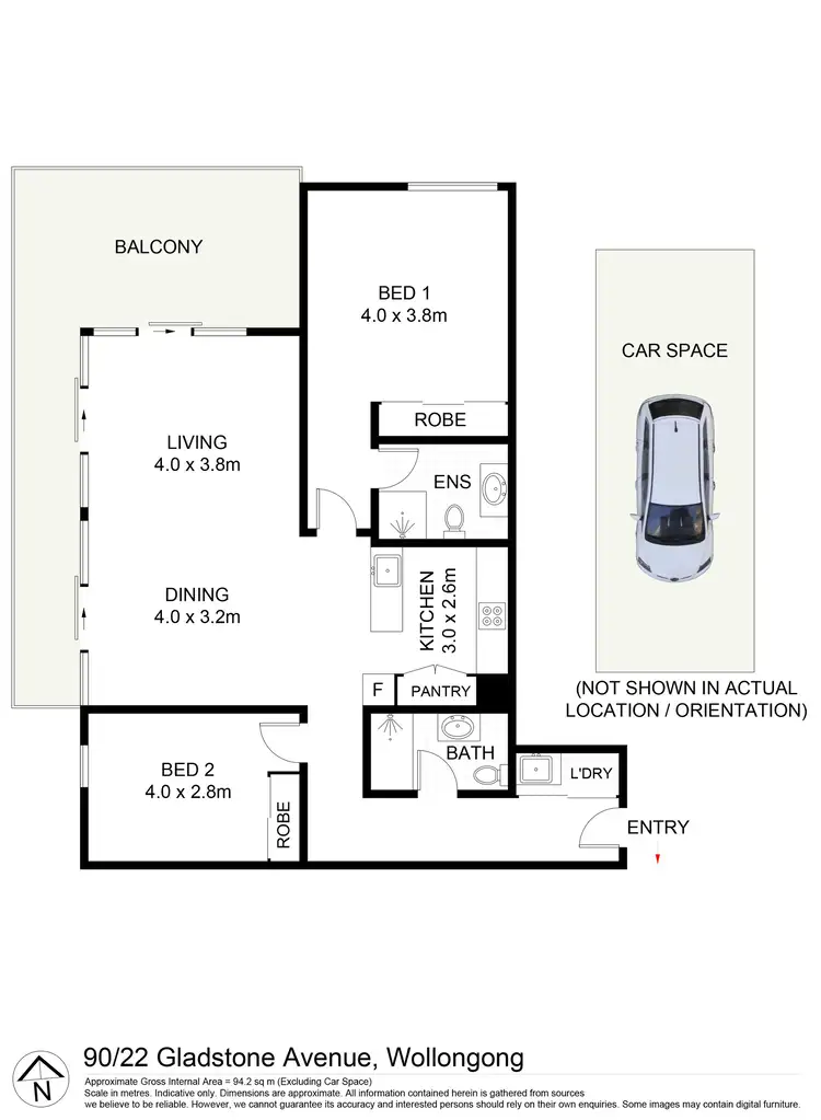 Floorplan of Homely apartment listing, 90/22 Gladstone Avenue, Wollongong NSW 2500