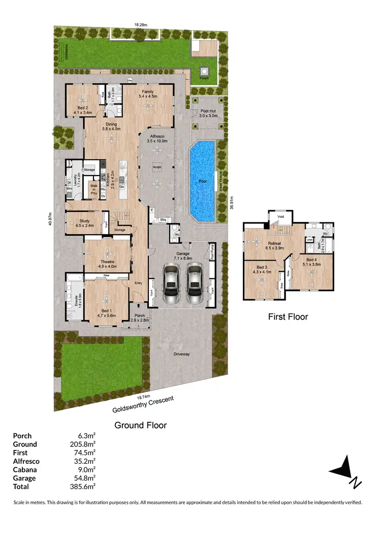 Floorplan of Homely house listing, 12 Goldsworthy Crescent, Glenelg North SA 5045