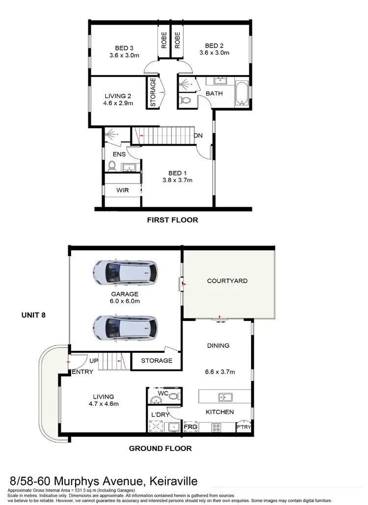 Floorplan of Homely townhouse listing, 8/58-60 Murphys Avenue, Keiraville NSW 2500