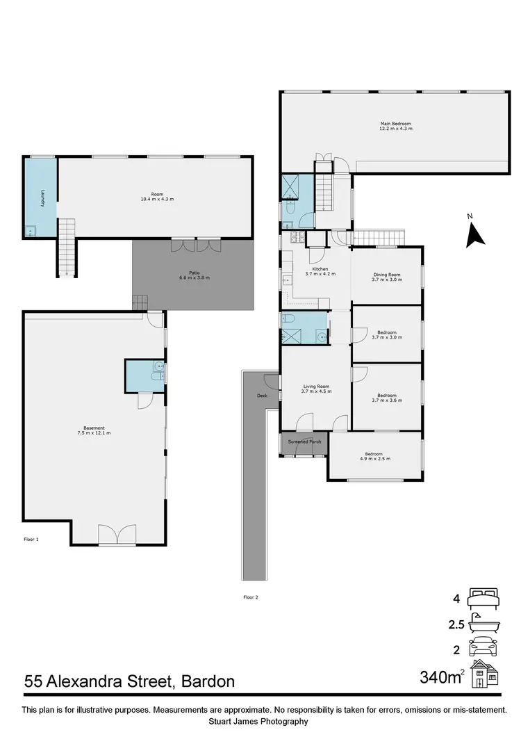 Floorplan of Homely house listing, 55 Alexandra Street, Bardon QLD 4065