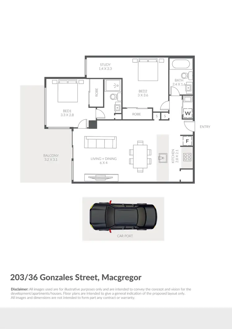 Floorplan of Homely apartment listing, 203/32 Gonzales Street, Macgregor QLD 4109
