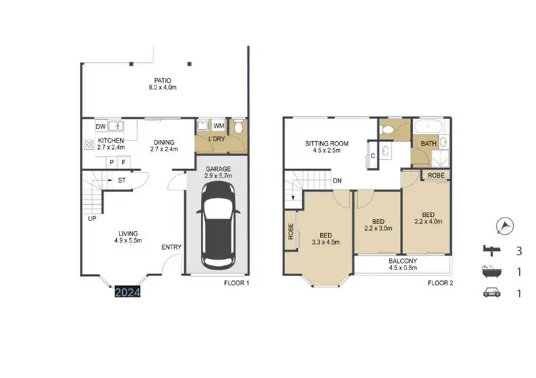 Floorplan of Homely townhouse listing, 4/46-48 Winston Drive, Bongaree QLD 4507