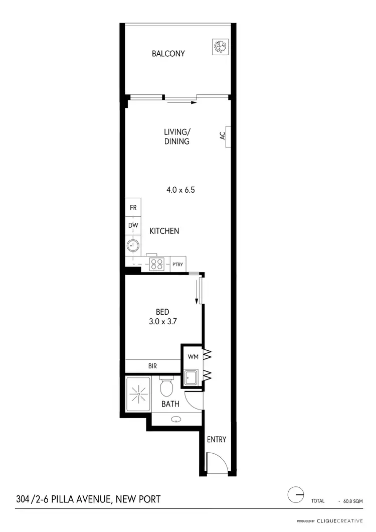 Floorplan of Homely apartment listing, 304/2-6 Pilla Avenue, New Port SA 5015