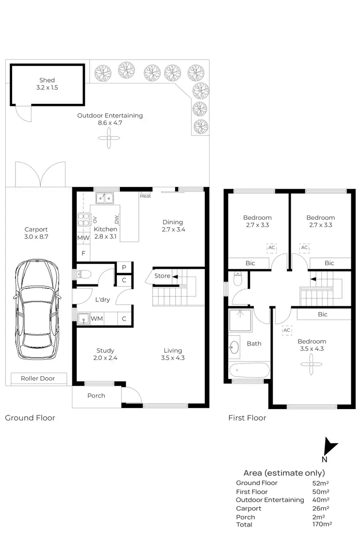Floorplan of Homely townhouse listing, 3/9 Yorktown Crescent, Henley Beach South SA 5022